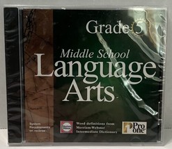 Pro One Software: Middle School Language Arts (Grade 5) Pc New Sealed - £6.26 GBP
