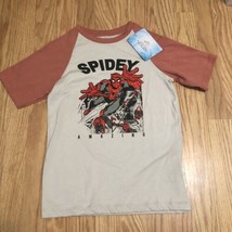 marvel boys baseball tee size 10 spiderman &quot;spidey&quot; graphic short sleeve - $14.01