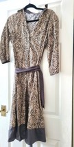 Monsoon  Size 10 Midi Dress Brown Cotton Excellent Condition Button Shirt - £14.90 GBP