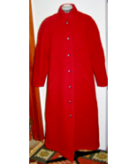VINT. BROOKS BROTHERS DEEP RED BOILED WOOL BUTTON DOWN LONG COAT+CABLES ... - $18.81