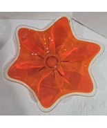 Vintage MCM Orange Clear Flower Shape Art Glass Candy Bon Bon Nut Dish Bowl - $532.31 MXN