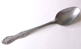 Utica Stainless Oval Soup Spoon Woodbine Pattern USA Floral Scrolls #108505     - £4.65 GBP
