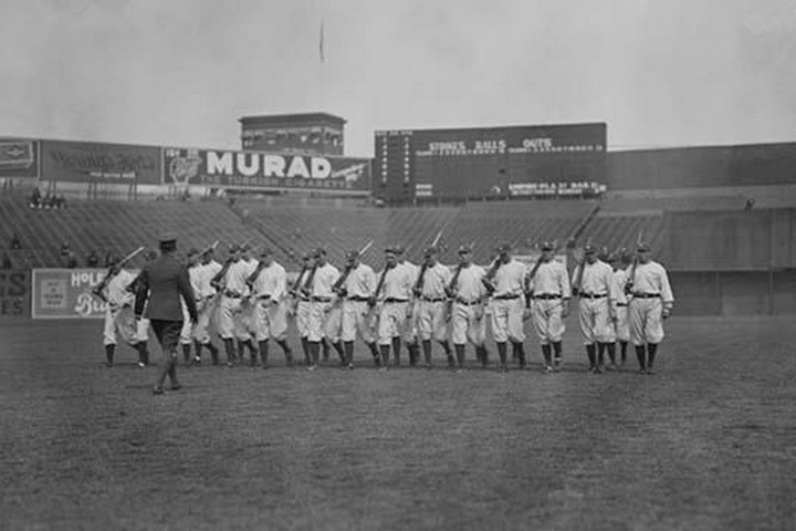 New York Yankees drilled on Field with Rifles - Art Print - £17.68 GBP - £158.43 GBP