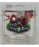 Boelter NFL Blown Glass Holiday Glitter Bells New England Patriots Licensed - $19.99