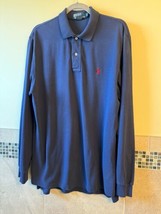 Polo by Ralph Lauren Cotton Navy Blue Long Sleeve Polo Shirt SZ L - $38.61