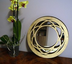 Art Deco Wall Mirror, Circle Makeup Mirror, Decorative Mirror - £88.46 GBP