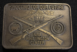 Vintage NRA Shooting For Our Future Brass Belt Buckle - Rifle Association - £9.72 GBP