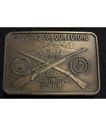 Vintage NRA Shooting For Our Future Brass Belt Buckle - Rifle Association - £9.53 GBP