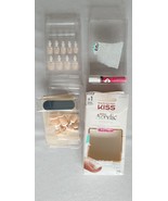 Pack of 28 KISS Salon Acrylic French KSAP01 Press On Nails Squoval Petit... - $11.78 CAD