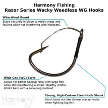 Harmony Fishing - Razor Series Wacky Weedless WG Hooks (Size 1/0 (25 Pack)) - £14.61 GBP