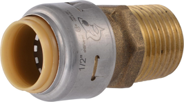 Sharkbite Max 1/2 Inch MNPT Adapter, Push to Connect Brass Plumbing Fitting, PEX - £10.94 GBP