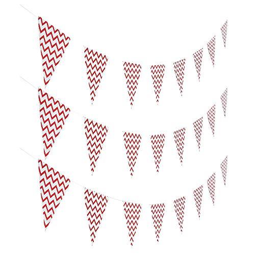 Fun Express - Red Chevron Pennant Banner - Party Decor - Hanging Decor -... - $2.42