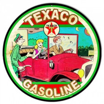 Texaco oil gas station company faux vintage ad steel metal sign - £71.21 GBP