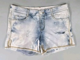 STELLA McCARTNEY Women&#39;s Jean Distressed Stretch Shorts 31 Acid Washed 5... - $25.87