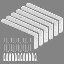 6PCS White L Bracket 5x2 Shelf Support Corner Brace 42lb Heavy Duty - $13.67