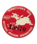 1930&#39;s PENNSYLVANIA ASSN. ARTIFICIAL BREEDING COOPERATIVES pinback button * - $455.91 MXN