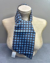 Eleganza Brown Blue Polka Dot Made in Italy 100% Silk Cravat Ascot Scarf Tie - £11.86 GBP