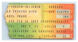 Neil Jeune Concert Ticket Stub Février 23 1983 Uniondale New York - £40.44 GBP