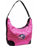 New COLUMBUS BLUE JACKETS Pink Quilted Hobo Bag PURSE NHL Hockey Free Sh... - $24.74