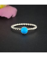 925 Sterling Silver Turquoise Women's Ring| Eternity Blue Turquoise Stack Ring - $41.98 - $47.66