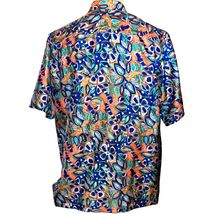 Reyn Spooner Design Thai Silk Tropical Leaves Print Hawaiian Aloha Shirt L Large - £110.30 GBP