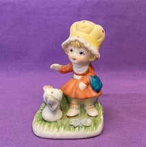 Vintage Homco porcelain figurine girl with puppy dog 1430 Home Interiors - £3.18 GBP