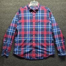 American Eagle Classic Fit Men&#39;s Sz XL Multi Color Plaid Shirt Long/S  B... - $14.52