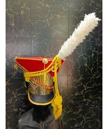 Napoleonic 2nd Lancer Officer Shako Hat: Wool &amp; Leather, Brass Details - $299.00