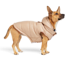 YOULY The Trailblazer Shiny Puffer Pet Metallic Jacket Dog Coat Hood Large - $24.00