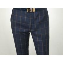 Men TALLIA Suit Wool Blend English Plaid Classic 2Button VDVA2SVX0013 Blue Brown image 9
