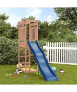  Outdoor Playset Wooden - natural wood color, Blue slide - $551.49