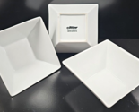 3 The Cellar Macy&#39;s Whiteware Square Coupe Cereal Bowl Set Smooth Table ... - $46.40