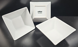 3 The Cellar Macy&#39;s Whiteware Square Coupe Cereal Bowl Set Smooth Table Dish Lot - £36.69 GBP
