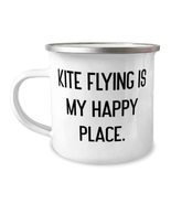 Kite Flying is My Happy Place. Kite Flying 12oz Camper Mug, Reusable Kit... - £15.34 GBP