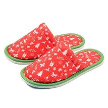 Chochili Women Christmas Home Slippers Red White Lightweight Silent Walk Size 7  - £7.69 GBP