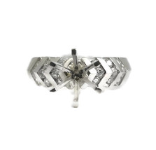 Round Diamond Channel-Set Engagement Ring Setting Mounting 14K White Gold .30 TW - £555.55 GBP