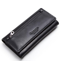 New 2022 Leather Casual Solid Hasp Long Women Standard Wallets Day Clutches Mult - £44.81 GBP