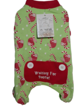 Pet Central Dog Pajamas, Pjs, Christmas, Green with Sloth &amp; Candy Canes, XSMALL - £4.88 GBP