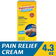 Aspercreme Pain Relieving Creme With Lidocaine 4.3 Oz.. - £23.73 GBP