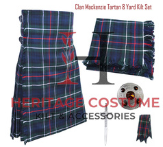 Scottish Traditional Handmade Mackenzie Tartan Kilt For Men&#39;s Custom size kilt - £70.88 GBP+