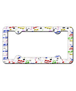 Music Notes Novelty Metal License Plate Frame LPF-028 - £15.14 GBP