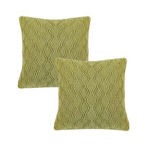 SOGA Set of 2 Sage Green Cable Knit 45cm Decorative Throw Pillow Covers - €53,84 EUR