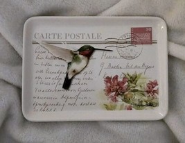 HTF Marjolein Bastin Nature&#39;s Journey Carte Postal Hummingbird Tray 7x5 - $16.82