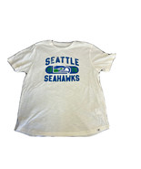 Fanatics mens White Seattle Seahawks Act Face T-shirt distressed short s... - $14.82