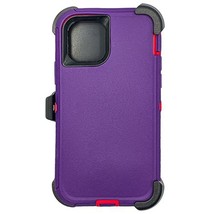 Heavy Duty Case w/Clip Holster PURPLE/PINK For iPhone 12/12 Pro - $8.56