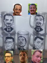 Personalized Groomsman Gift Caricature Glass Mugs Custom Groomsmen Uniqu... - £186.83 GBP