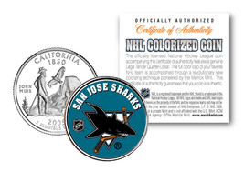 SAN JOSE SHARKS NHL Hockey California Statehood Quarter Colorized Coin L... - £6.39 GBP