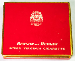 Benson & Hedges Super Virginia 20 Cigarette Box Red Hinged Tobacco Tin E... - $183.86 MXN Benson & Hedges Super Virginia 20 Cigarette Box Red Hinged Tobacco Tin E... - $183.86 MXN