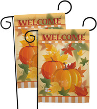 Welcome Fall Pumpkins Garden Flags Pack Harvest Autumn 13 X18.5 Double-Sided Hou - £23.26 GBP