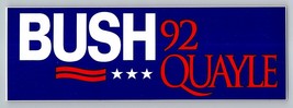 George Bush Dan Quayle 1992 Presidential Campaign Bumper Sticker - $9.89